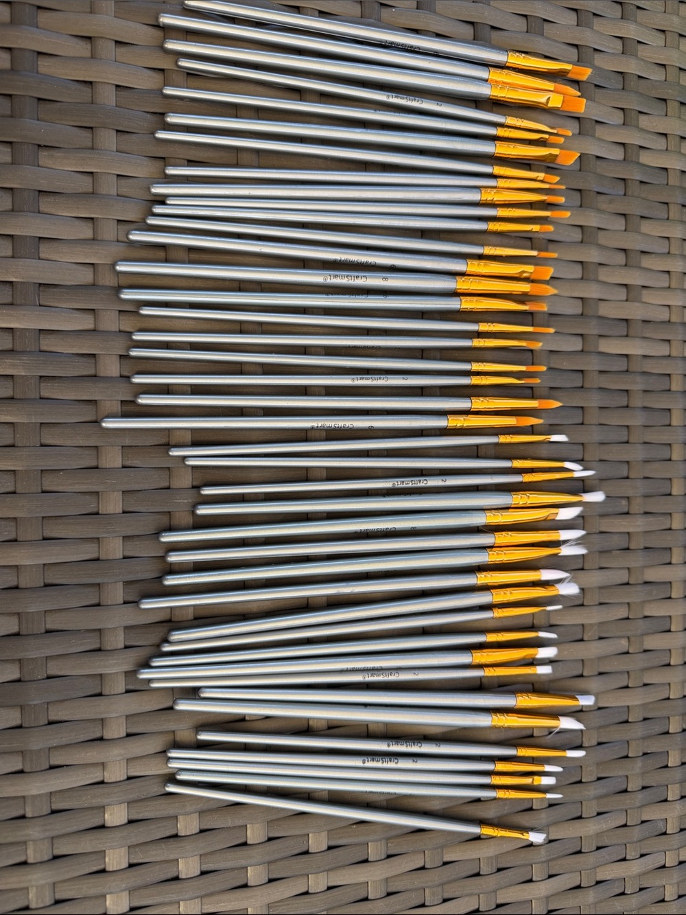 41 piece Silver and Yellow Detail Paint Brush Set by Craftsmart